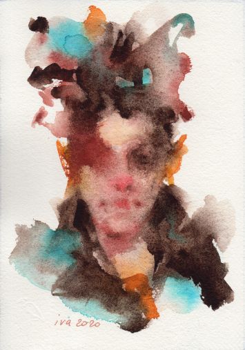 Best Watercolor painting of a woman's head by Ivchenkova