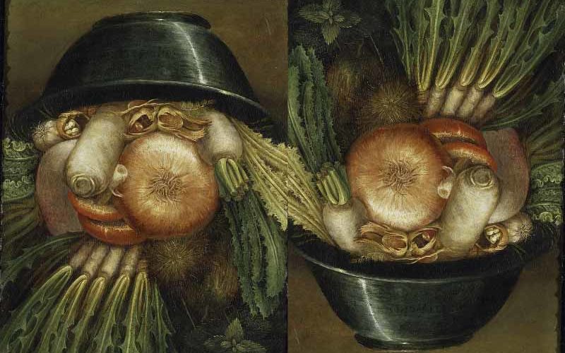 Painting of a vegetable bowl
