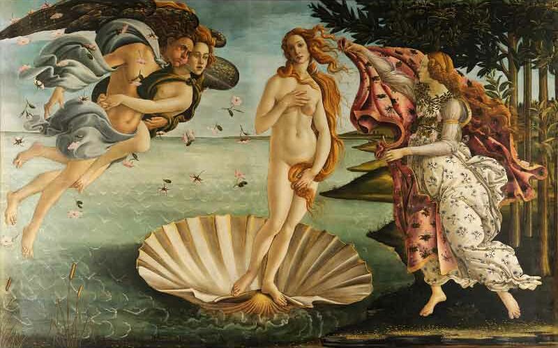 Birth of Venus (1482-6) by Botticelli
