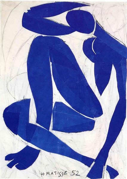 ink blue silhouette of a nude woman 